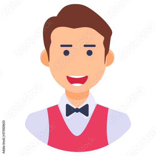 
Person who works at bar, trendy vector of bartender 
