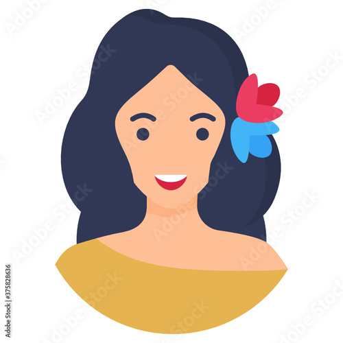 
A female person who dances as a job or profession, editable character design of dancer 
