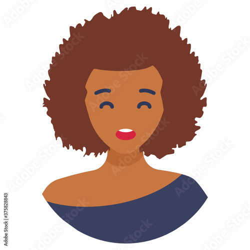 
Cute american woman in trendy flat style, american national female 
