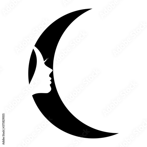 Female profile outline icon. Face, cosmetology, beautician. Line art women's logo.