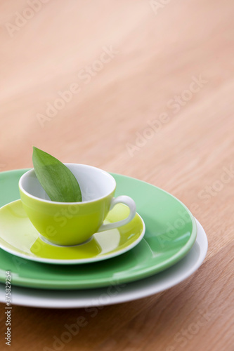tea cup and plates