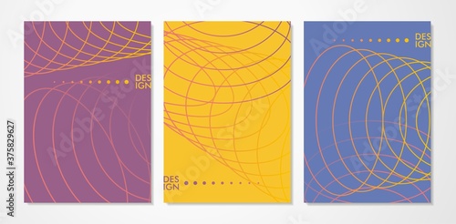 Abstract futuristic line waves colorful document template. Spiral lines cover layout vector image.