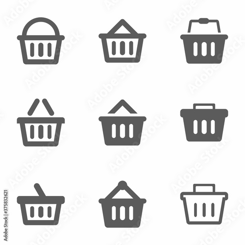 Shopping basket icon set vector illustration