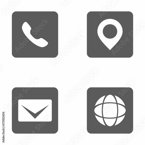 Contact icon set on white background vector illustration