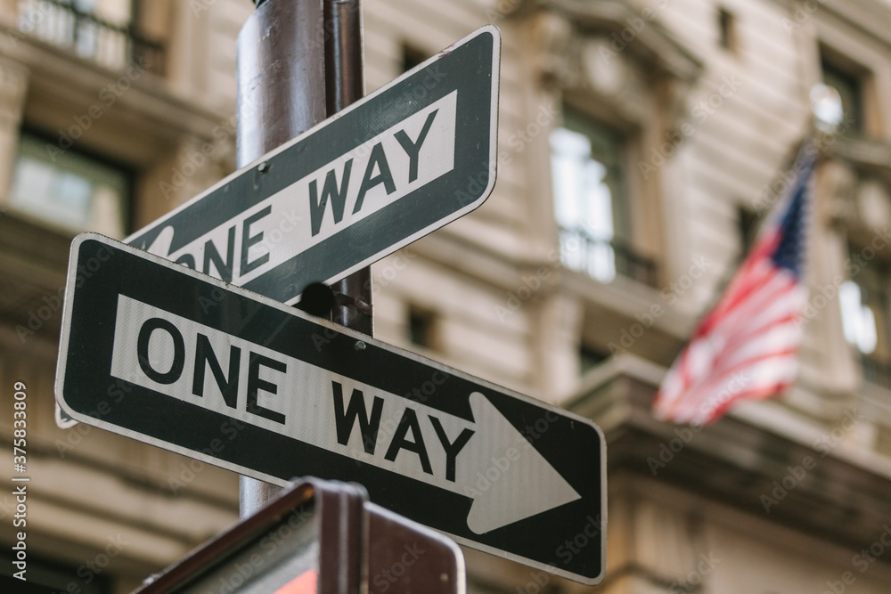 One Way Signs in Manhattan Streets One Way Signs in Manhattan Streets