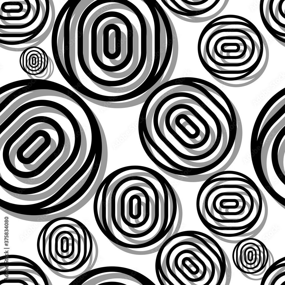 Black geometric shapes with gray shadows on a white background. Striped structure. Vector illustration for web design or print. Black geometric shapes with gray shadows on a white background. Striped structure. Vector illustration for web design or print.