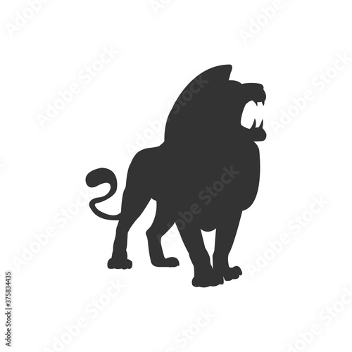 Lion - vector logo template creative illustration. Animal wild cat face graphic sign. Pride  strong  power concept symbol. Design element.