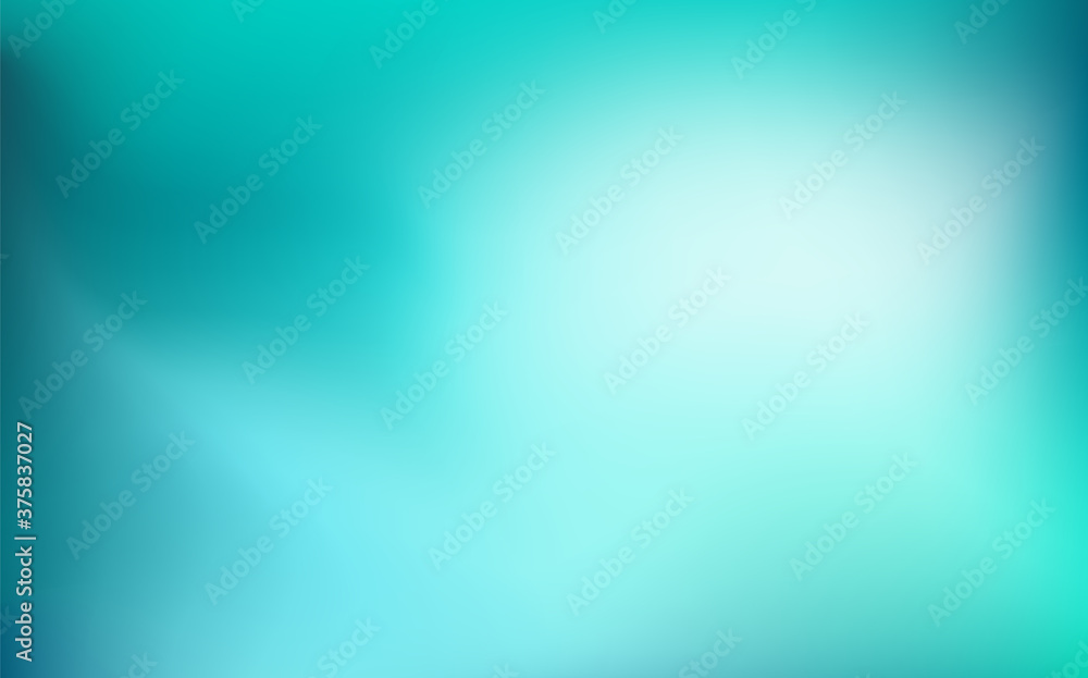 Abstract Gradient teal white background. Blurred mint turquoise green water backdrop for your graphic design, banner, summer, winter or aqua poster