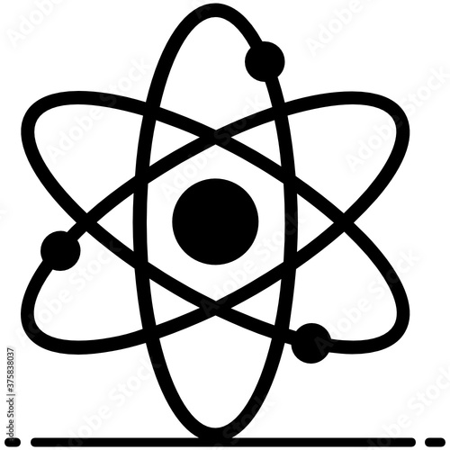 A flat vector style of quantum physics, editable icon
