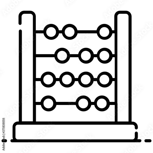 
Primary counting education, icon of abacus vector design 
