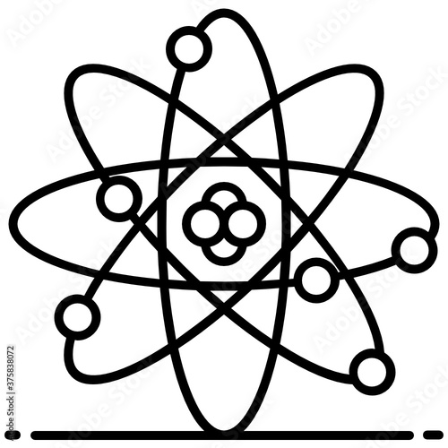 
A flat vector style of quantum physics, atom editable icon
