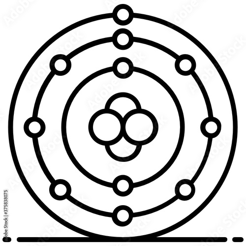 
A vector style of quantum physics, atomic orbitals editable icon
