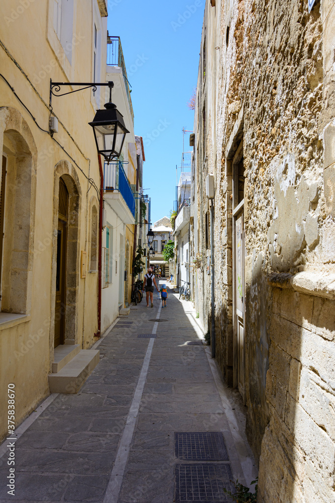 narrow street and old buildings of the old city