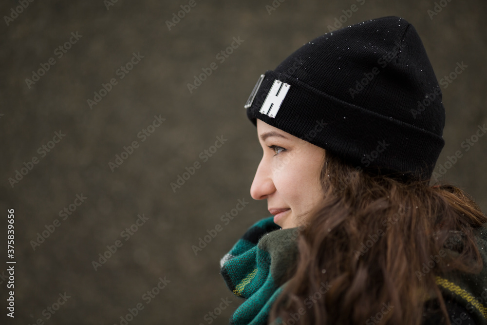 portrait of young woman with text portrait of young woman with text