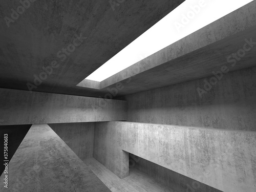 Abstract empty dark concrete interior background.