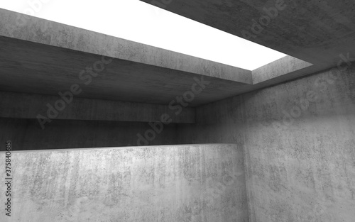 Abstract empty 3d concrete interior background.