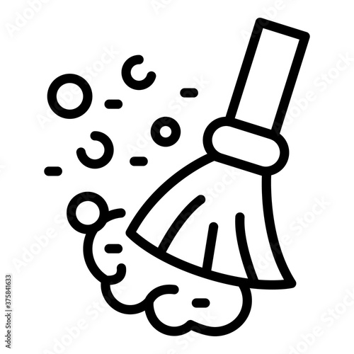 Broom clean disinfection icon. Outline broom clean disinfection vector icon for web design isolated on white background