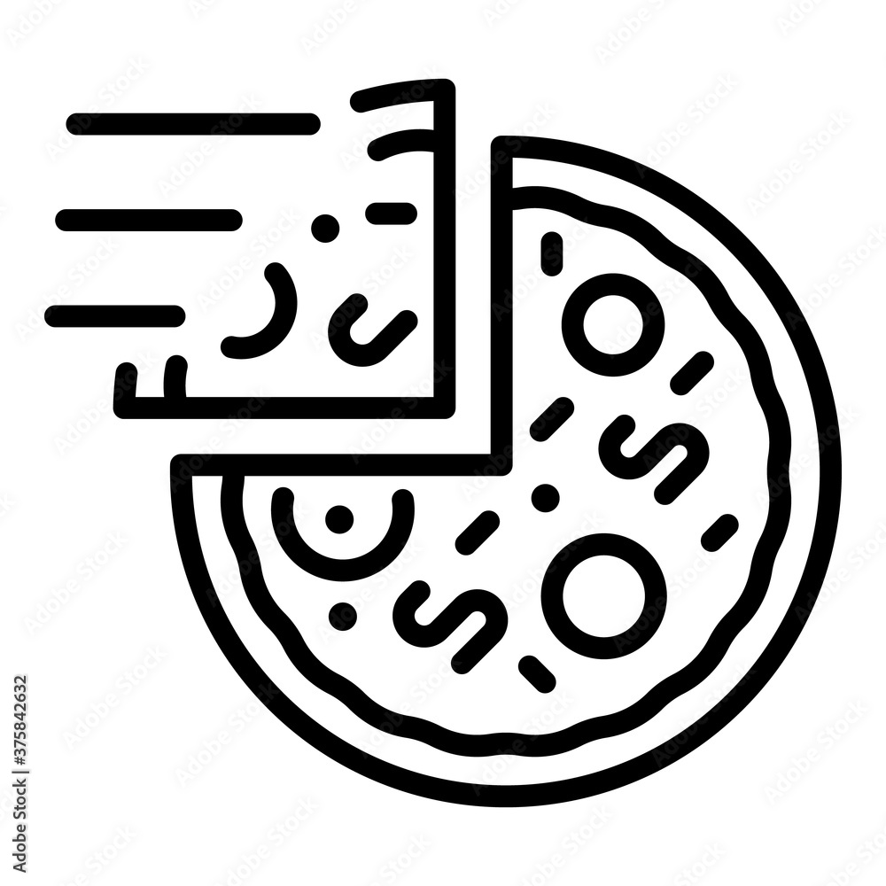 Home delivery pizza icon. Outline home delivery pizza vector icon for web design isolated on white background Home delivery pizza icon. Outline home delivery pizza vector icon for web design isolated on white background