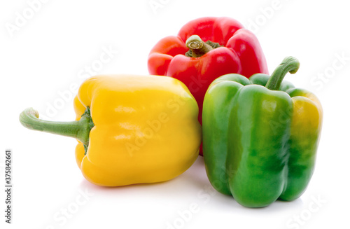 Multi collor, Bell peppers on the white background