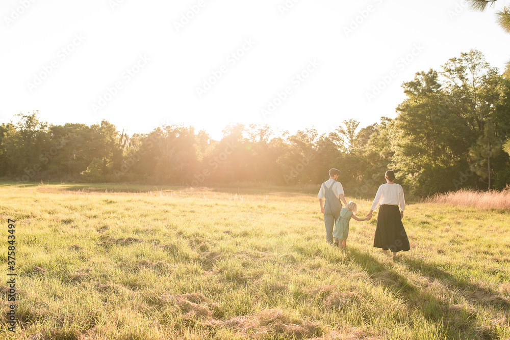 A Family of Three Walks Through a Field A Family of Three Walks Through a Field