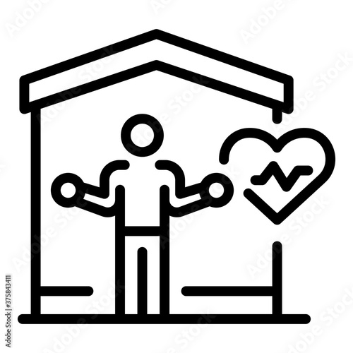Home fitness icon. Outline home fitness vector icon for web design isolated on white background