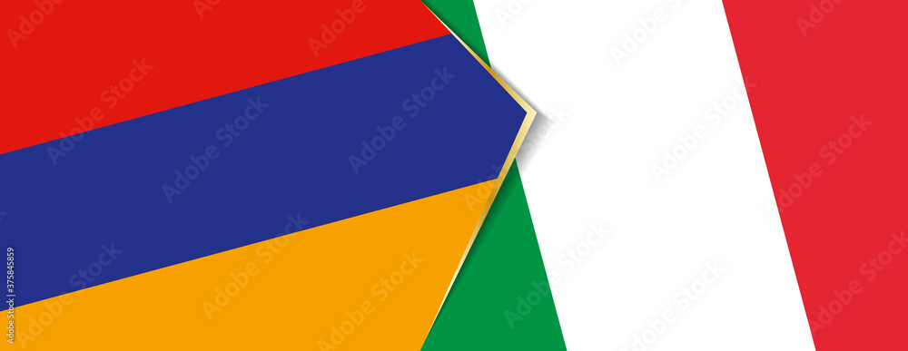 Armenia and Italy flags, two vector flags. Armenia and Italy flags, two vector flags.