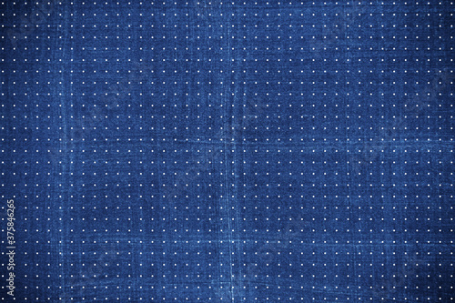 blue fabric texture with polka dots