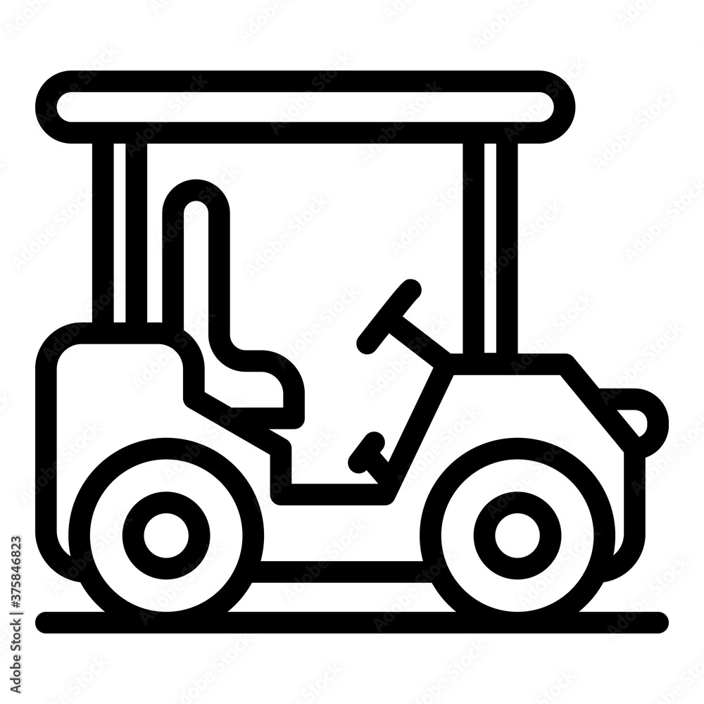Golf atv icon. Outline golf atv vector icon for web design isolated on white background