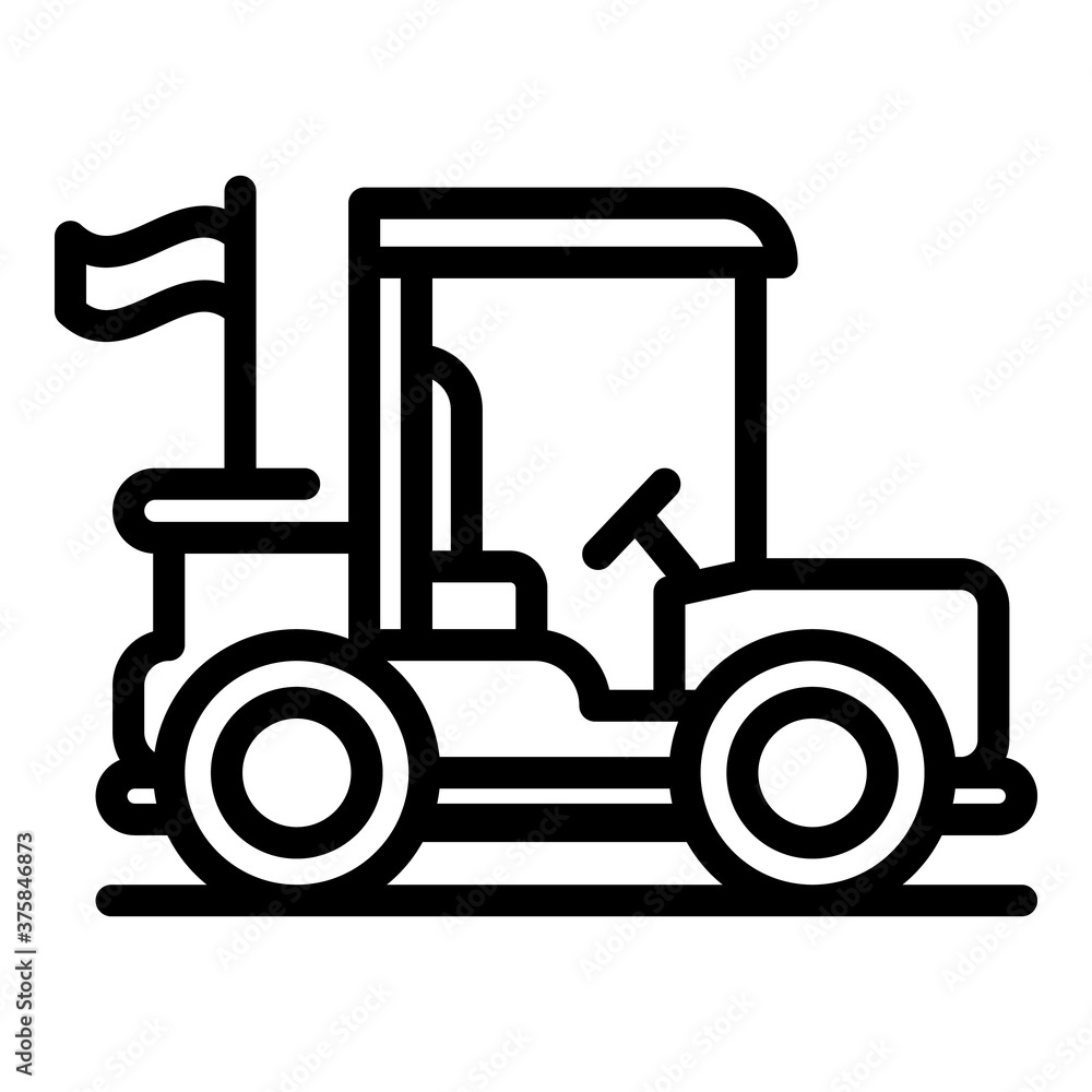 Golfer car icon. Outline golfer car vector icon for web design isolated on white background Golfer car icon. Outline golfer car vector icon for web design isolated on white background