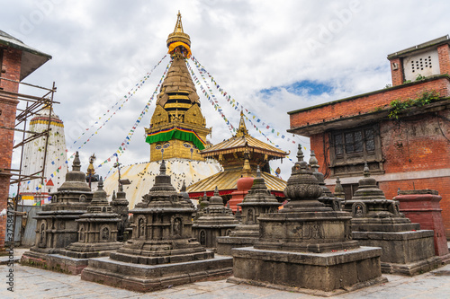 Swayambhunath stupa in Monkey temple in Kathmandu