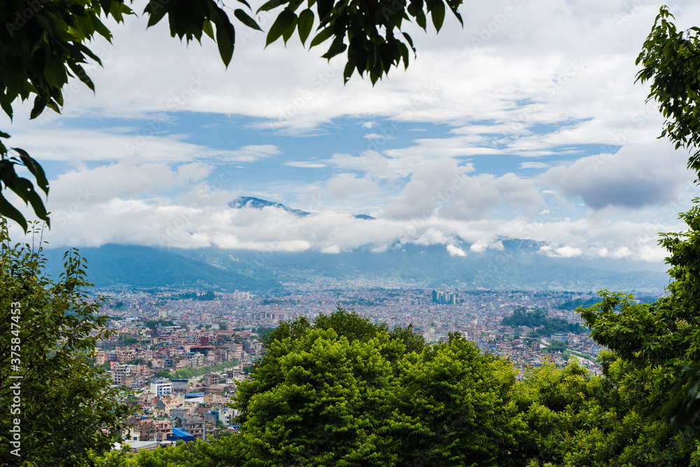 Panoramic top view of Katmandu city, Nepal