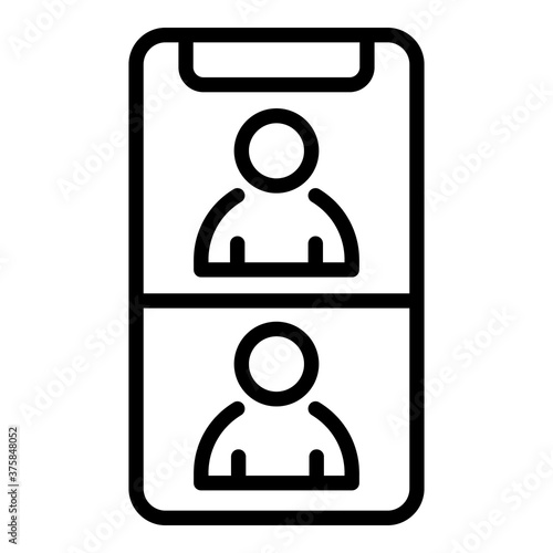 Facetime chat icon. Outline facetime chat vector icon for web design isolated on white background