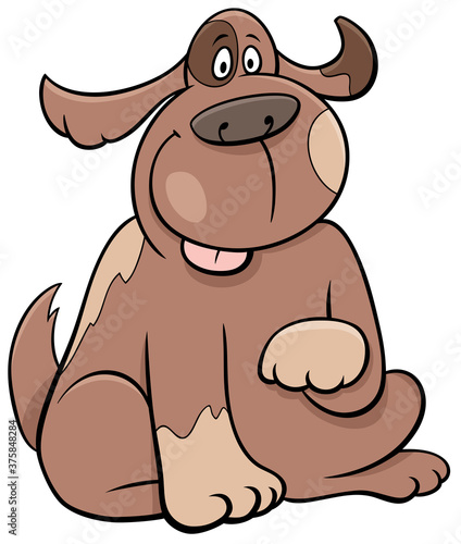 cartoon sitting spotted dog funny animal character