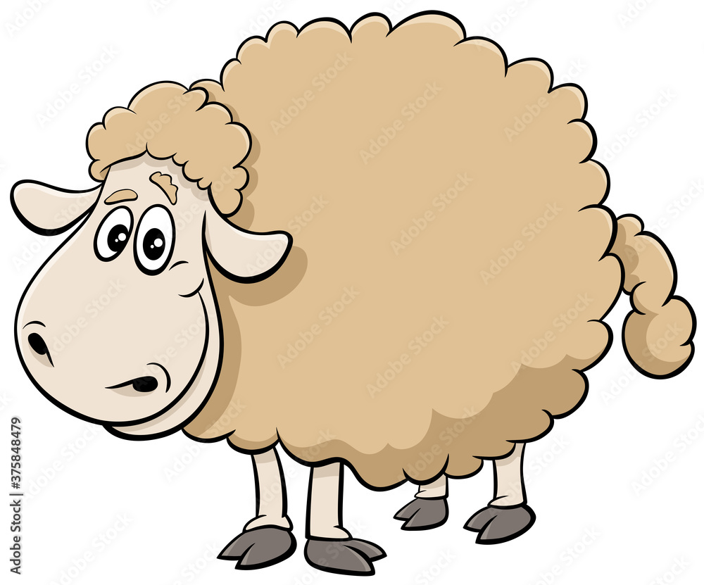 cartoon sheep farm animal character cartoon sheep farm animal character