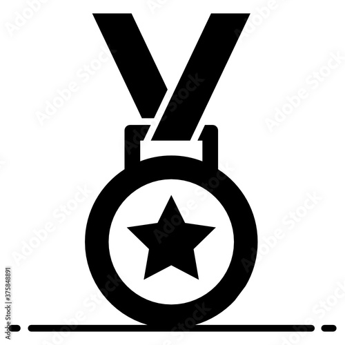 
Star medal icon in style, achievement concept vector 
