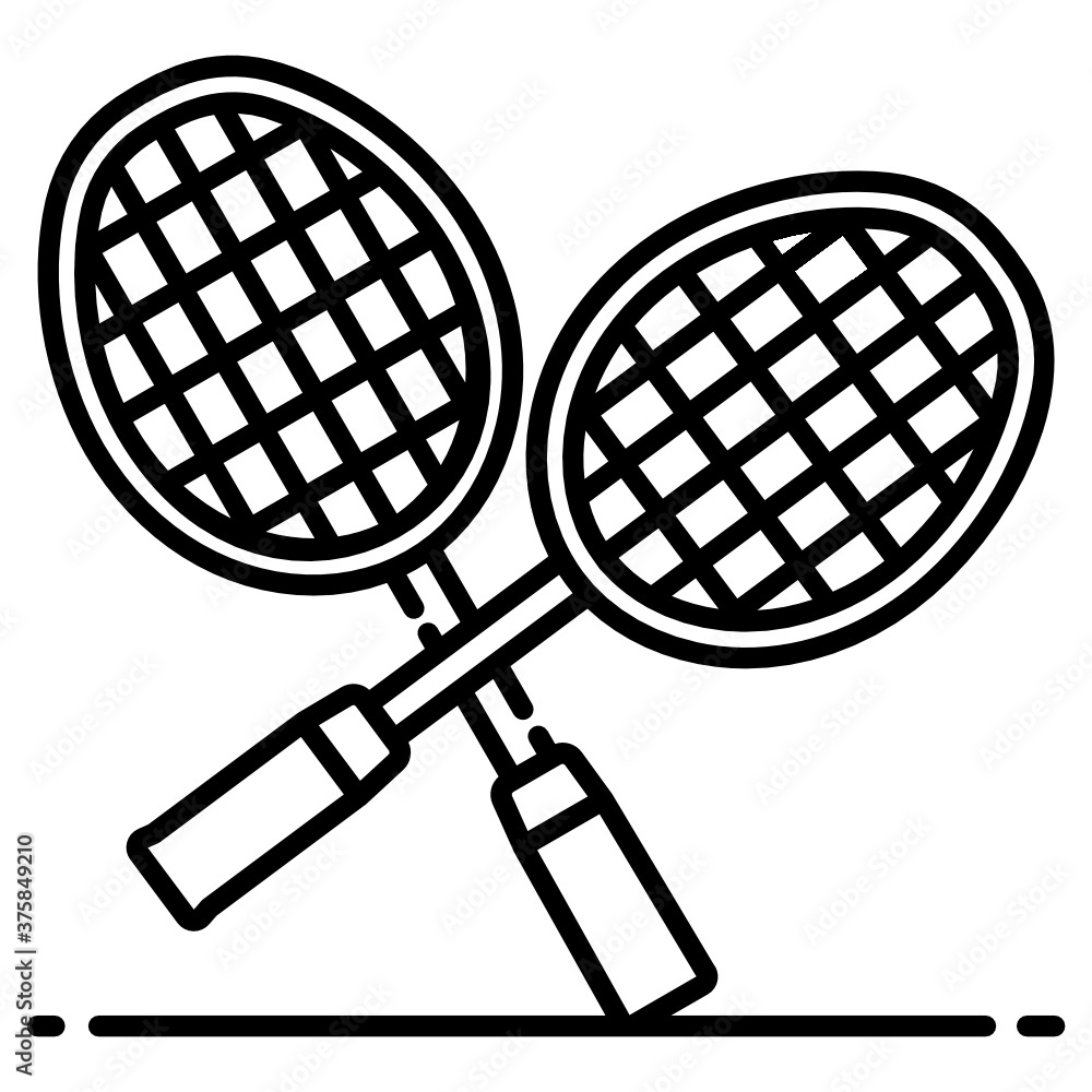 Icon of badminton rackets in style design
Icon of badminton rackets in style design