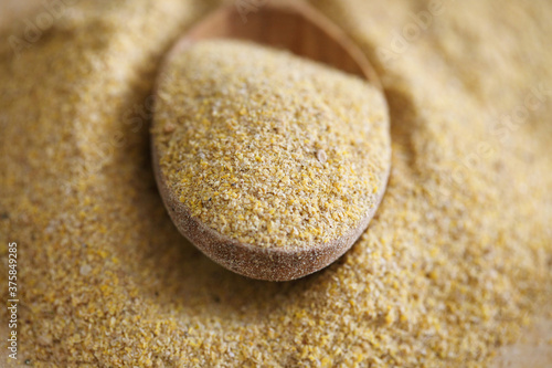 Top view of bowl with mustard powder