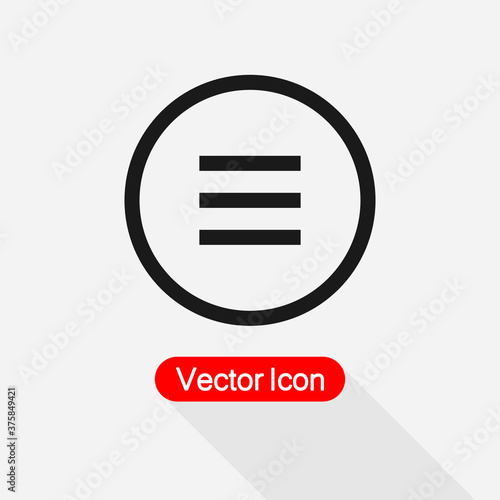 Equal Icon  Equivalent Icon Expand Menu Icon Vector Illustration Eps10