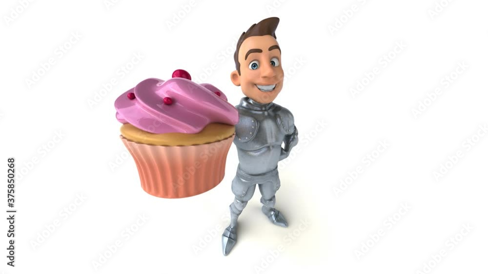 Fun 3D cartoon knight with alpha channel