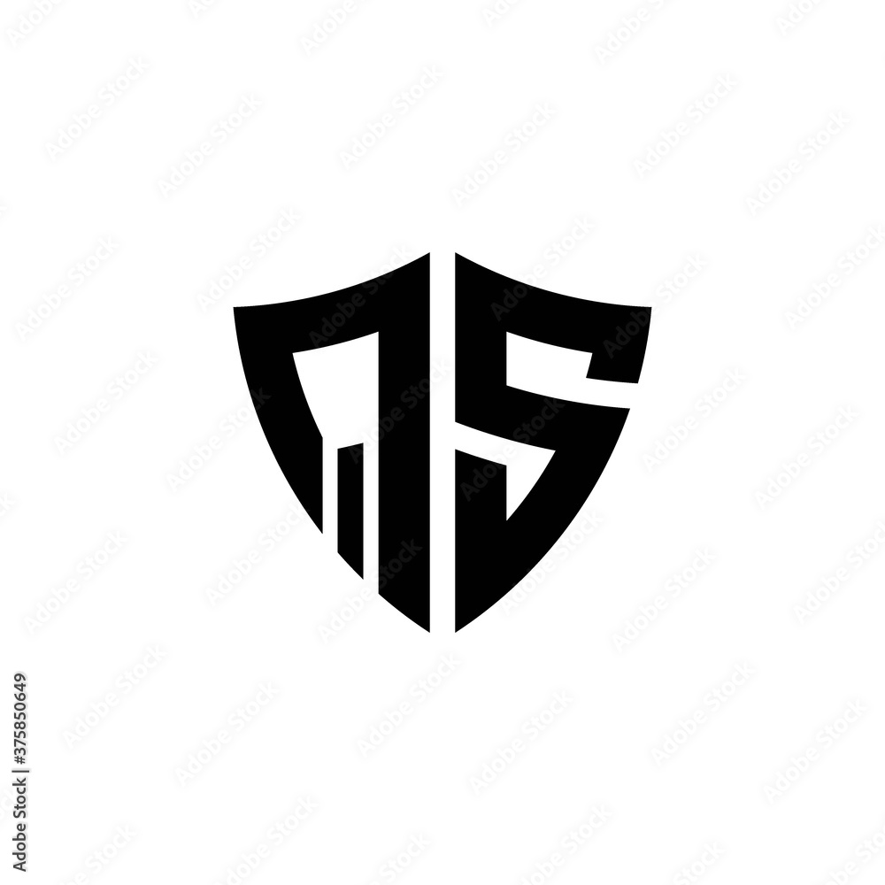 QS monogram logo with shield shape design template QS monogram logo with shield shape design template