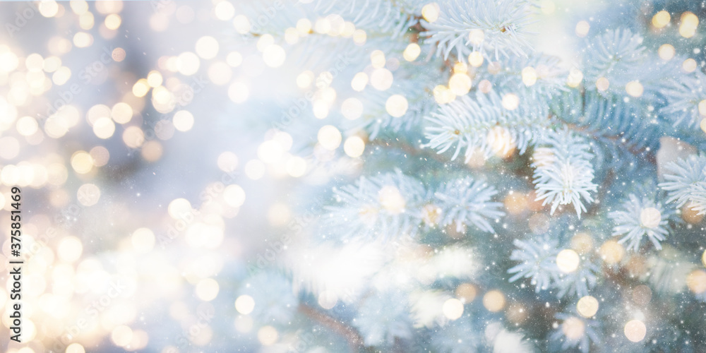 Naklejka Blurred background. Christmas and New Year holidays background .