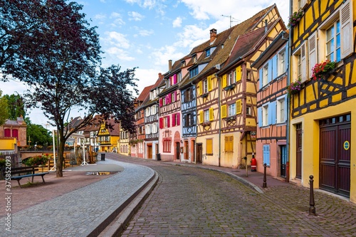 Colorful houses with traditional architecture in Colmar, Alsace, France.  © Alex Waltner