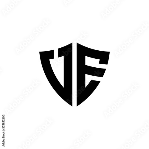 Free Download UE monogram logo with shield shape design template - GFXLoad