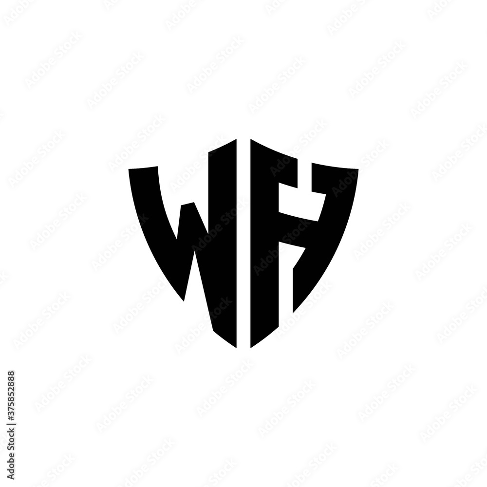 Obraz premium WH monogram logo with shield shape design template