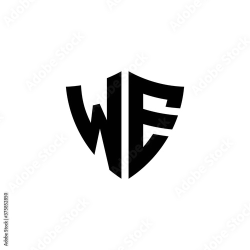 Free Download WE monogram logo with shield shape design template - GFXLoad