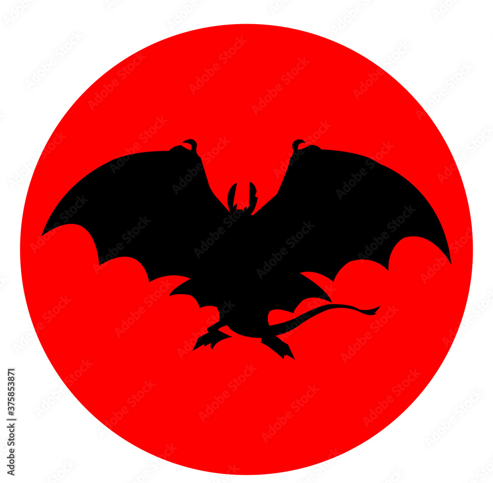dragon Mushu black color red color