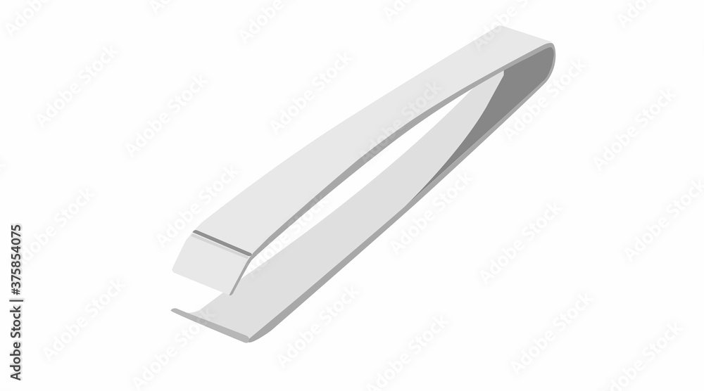 Vector isolated illustration of realistic metal tweezers Vector isolated illustration of realistic metal tweezers