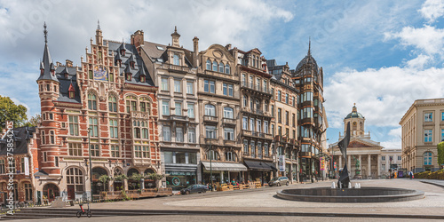 Historic gable houses on Mont des Arts in Brussels