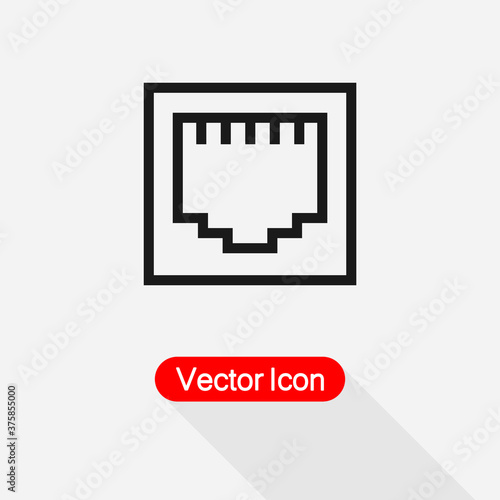 Lan Network Icon, Network Input Icon Vector Illustration Eps10
