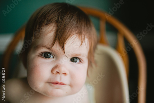 close-up of baby face photo